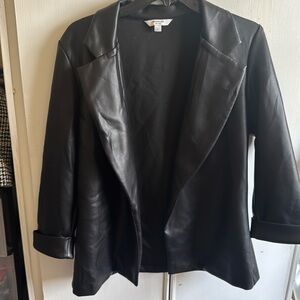 Black leather blazer